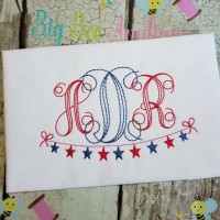 Fourth of July Star Bunting Machine Embroidery Design